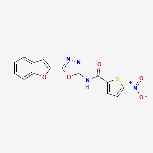 molecular formula C15H8N4O5S B2384113 N-(5-(benzofuran-2-yl)-1,3,4-oxadiazol-2-yl)-5-nitrothiophene-2-carboxamide CAS No. 922043-94-5