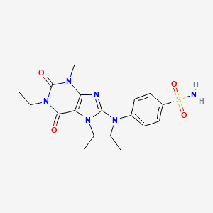 molecular formula C18H20N6O4S B2384115 4-(2-Ethyl-4,7,8-trimethyl-1,3-dioxopurino[7,8-a]imidazol-6-yl)benzenesulfonamide CAS No. 938790-56-8