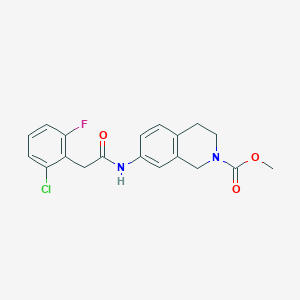 molecular formula C19H18ClFN2O3 B2384120 7-(2-(2-氯-6-氟苯基)乙酰氨基)-3,4-二氢异喹啉-2(1H)-羧酸甲酯 CAS No. 1797873-65-4