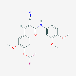 (Z)-2-Cyano-3-[4-(difluoromethoxy)-3-methoxyphenyl]-N-(3,4-dimethoxyphenyl)prop-2-enamide