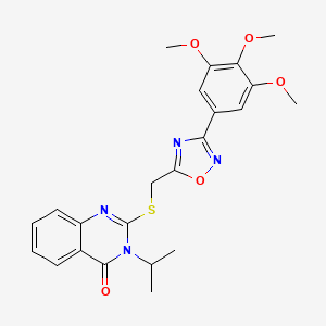 3-isopropyl-2-(((3-(3,4,5-trimethoxyphenyl)-1,2,4-oxadiazol-5-yl)methyl)thio)quinazolin-4(3H)-one