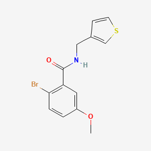 molecular formula C13H12BrNO2S B2384135 2-溴-5-甲氧基-N-(噻吩-3-基甲基)苯甲酰胺 CAS No. 1209551-09-6