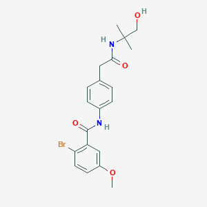 2-bromo-N-(4-(2-((1-hydroxy-2-methylpropan-2-yl)amino)-2-oxoethyl)phenyl)-5-methoxybenzamide