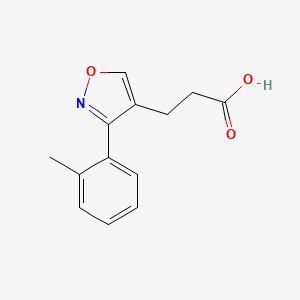 molecular formula C13H13NO3 B2384153 3-[3-(2-Methylphenyl)-4-isoxazolyl]propanoic acid CAS No. 1706428-11-6