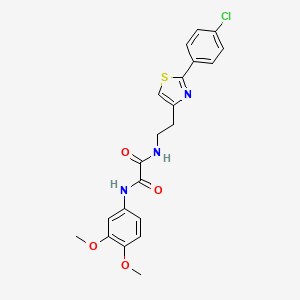 molecular formula C21H20ClN3O4S B2384155 N1-(2-(2-(4-chlorophenyl)thiazol-4-yl)ethyl)-N2-(3,4-dimethoxyphenyl)oxalamide CAS No. 895783-43-4