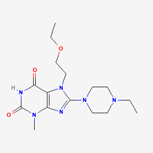 molecular formula C16H26N6O3 B2384177 7-(2-Ethoxyethyl)-8-(4-ethylpiperazin-1-yl)-3-methylpurine-2,6-dione CAS No. 838891-85-3