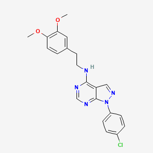 molecular formula C21H20ClN5O2 B2384190 1-(4-chlorophenyl)-N-[2-(3,4-dimethoxyphenyl)ethyl]-1H-pyrazolo[3,4-d]pyrimidin-4-amine CAS No. 393784-63-9
