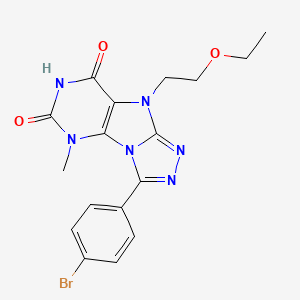 molecular formula C17H17BrN6O3 B2384193 3-(4-溴苯基)-9-(2-乙氧基乙基)-5-甲基-5H-[1,2,4]三唑并[4,3-e]嘌呤-6,8(7H,9H)-二酮 CAS No. 921857-63-8