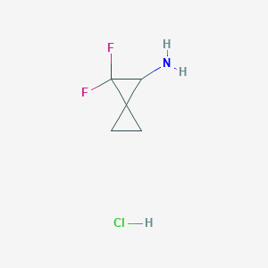 molecular formula C5H8ClF2N B2384195 2,2-Difluorospiro[2.2]pentan-1-amine;hydrochloride CAS No. 2378501-57-4