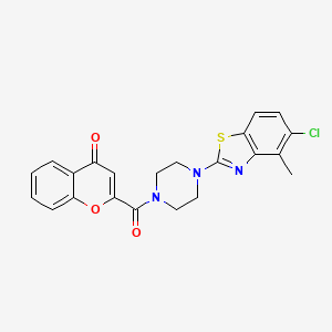 molecular formula C22H18ClN3O3S B2384205 2-(4-(5-chloro-4-methylbenzo[d]thiazol-2-yl)piperazine-1-carbonyl)-4H-chromen-4-one CAS No. 886919-15-9