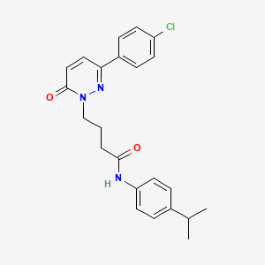 molecular formula C23H24ClN3O2 B2384211 4-(3-(4-クロロフェニル)-6-オキソピリダジン-1(6H)-イル)-N-(4-イソプロピルフェニル)ブタンアミド CAS No. 946266-12-2