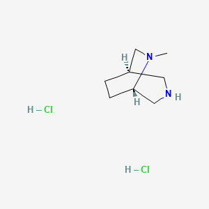 molecular formula C8H18Cl2N2 B2384212 rac-(1R,5S)-6-メチル-3,6-ジアザビシクロ[3.2.2]ノナン二塩酸塩 CAS No. 1825377-40-9