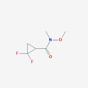 molecular formula C6H9F2NO2 B2384219 2,2-二氟-N-甲氧基-N-甲基环丙烷-1-甲酰胺 CAS No. 1202774-49-9