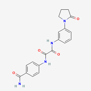 molecular formula C19H18N4O4 B2384220 N1-(4-氨基甲酰基苯基)-N2-(3-(2-氧代吡咯烷-1-基)苯基)草酰胺 CAS No. 941957-98-8