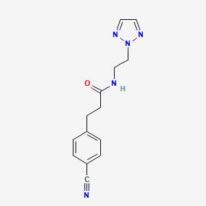 molecular formula C14H15N5O B2384224 N-(2-(2H-1,2,3-triazol-2-yl)ethyl)-3-(4-cyanophenyl)propanamide CAS No. 2097860-79-0