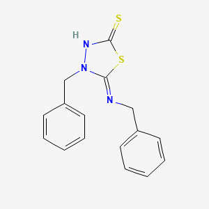 molecular formula C16H15N3S2 B2384225 4-Benzyl-5-(benzylimino)-4,5-dihydro-1,3,4-thiadiazole-2-thiol CAS No. 565195-78-0