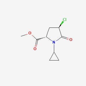 molecular formula C9H12ClNO3 B2384242 Methyl (2S,4R)-4-chloro-1-cyclopropyl-5-oxopyrrolidine-2-carboxylate CAS No. 2378489-88-2