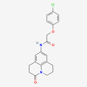 molecular formula C20H19ClN2O3 B2384247 2-(4-氯苯氧基)-N-(3-氧代-1,2,3,5,6,7-六氢吡啶并[3,2,1-ij]喹啉-9-基)乙酰胺 CAS No. 898427-38-8