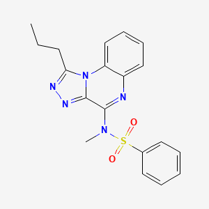 molecular formula C19H19N5O2S B2384249 N-甲基-N-(1-丙基-[1,2,4]三唑并[4,3-a]喹喔啉-4-基)苯磺酰胺 CAS No. 883963-81-3