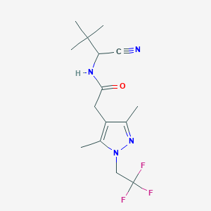molecular formula C15H21F3N4O B2384263 N-(1-Cyano-2,2-dimethylpropyl)-2-[3,5-dimethyl-1-(2,2,2-trifluoroethyl)pyrazol-4-YL]acetamide CAS No. 1465408-38-1