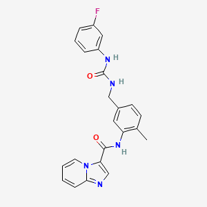 molecular formula C23H20FN5O2 B2384266 N-[5-({[(3-Fluorophenyl)carbamoyl]amino}methyl)-2-Methylphenyl]imidazo[1,2-A]pyridine-3-Carboxamide CAS No. 1644069-80-6