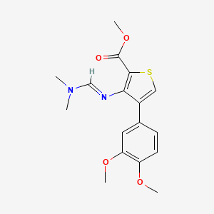 molecular formula C17H20N2O4S B2384269 methyl 4-(3,4-dimethoxyphenyl)-3-{[(1E)-(dimethylamino)methylene]amino}thiophene-2-carboxylate CAS No. 1785883-87-5