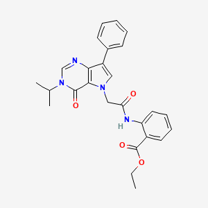 ethyl 2-(2-(3-isopropyl-4-oxo-7-phenyl-3H-pyrrolo[3,2-d]pyrimidin-5(4H)-yl)acetamido)benzoate