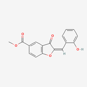 molecular formula C17H12O5 B2384291 (E)-methyl 2-(2-hydroxybenzylidene)-3-oxo-2,3-dihydrobenzofuran-5-carboxylate CAS No. 868144-35-8