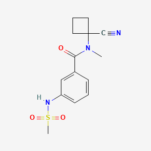 molecular formula C14H17N3O3S B2384292 N-(1-cyanocyclobutyl)-3-methanesulfonamido-N-methylbenzamide CAS No. 1280944-72-0