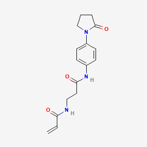 molecular formula C16H19N3O3 B2384294 N-[4-(2-Oxopyrrolidin-1-yl)phenyl]-3-(prop-2-enoylamino)propanamide CAS No. 2199510-20-6