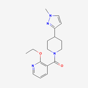 molecular formula C17H22N4O2 B2384299 (2-ethoxypyridin-3-yl)(4-(1-methyl-1H-pyrazol-3-yl)piperidin-1-yl)methanone CAS No. 2034555-41-2