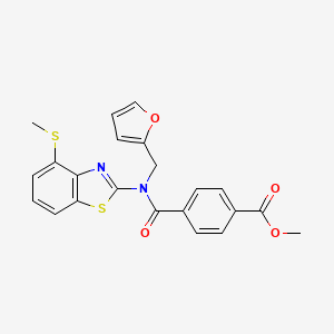 molecular formula C22H18N2O4S2 B2384302 Methyl 4-((furan-2-ylmethyl)(4-(methylthio)benzo[d]thiazol-2-yl)carbamoyl)benzoate CAS No. 923405-02-1