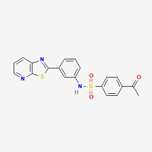 molecular formula C20H15N3O3S2 B2384304 4-乙酰-N-(3-(噻唑并[5,4-b]吡啶-2-基)苯基)苯磺酰胺 CAS No. 896679-06-4