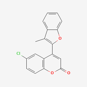 molecular formula C18H11ClO3 B2384307 6-氯-4-(3-甲基苯并呋喃-2-基)-2H-色烯-2-酮 CAS No. 896599-13-6