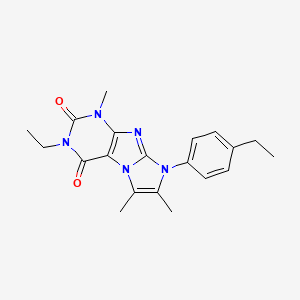 molecular formula C20H23N5O2 B2384315 3-ethyl-8-(4-ethylphenyl)-1,6,7-trimethyl-1H-imidazo[2,1-f]purine-2,4(3H,8H)-dione CAS No. 887456-78-2