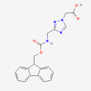 molecular formula C20H18N4O4 B2384320 2-[3-[(9H-Fluoren-9-ylmethoxycarbonylamino)methyl]-1,2,4-triazol-1-yl]acetic acid CAS No. 2171833-34-2