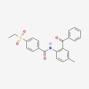 molecular formula C23H21NO4S B2384323 N-(2-苯甲酰基-4-甲苯基)-4-乙基磺酰基苯甲酰胺 CAS No. 898446-79-2