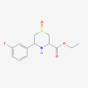 B2384326 Ethyl 5-(3-fluorophenyl)-1-oxo-1,4-thiazinane-3-carboxylate CAS No. 2248267-28-7