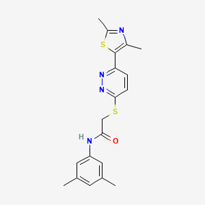 molecular formula C19H20N4OS2 B2384331 N-(3,5-dimethylphenyl)-2-((6-(2,4-dimethylthiazol-5-yl)pyridazin-3-yl)thio)acetamide CAS No. 872988-10-8