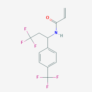 molecular formula C13H11F6NO B2384332 N-[3,3,3-Trifluoro-1-[4-(trifluoromethyl)phenyl]propyl]prop-2-enamide CAS No. 2305533-20-2