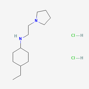 molecular formula C14H30Cl2N2 B2384351 4-Ethyl-N-(2-pyrrolidin-1-ylethyl)cyclohexan-1-amine;dihydrochloride CAS No. 2416236-94-5