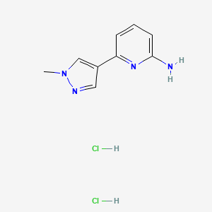 molecular formula C9H12Cl2N4 B2384356 6-(1-Methylpyrazol-4-yl)pyridin-2-amine;dihydrochloride CAS No. 2580211-02-3