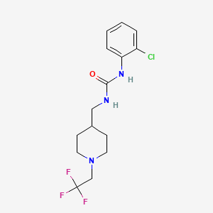 molecular formula C15H19ClF3N3O B2384358 1-(2-Chlorophenyl)-3-[[1-(2,2,2-trifluoroethyl)piperidin-4-yl]methyl]urea CAS No. 2320457-05-2