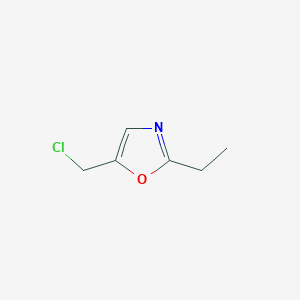 molecular formula C6H8ClNO B2384359 5-(Chloromethyl)-2-ethyl-1,3-oxazole CAS No. 1206977-45-8