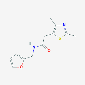 molecular formula C12H14N2O2S B2384387 2-(2,4-二甲基噻唑-5-基)-N-(呋喃-2-基甲基)乙酰胺 CAS No. 1235311-55-3