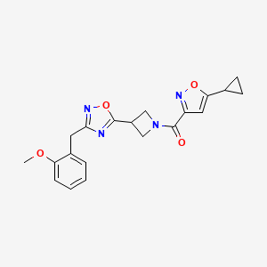 molecular formula C20H20N4O4 B2384431 (5-环丙基异恶唑-3-基)(3-(3-(2-甲氧基苄基)-1,2,4-恶二唑-5-基)氮杂环丁-1-基)甲酮 CAS No. 1396810-27-7