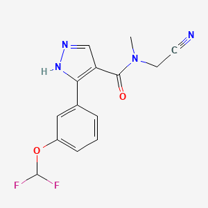 molecular formula C14H12F2N4O2 B2384440 N-(cyanomethyl)-3-[3-(difluoromethoxy)phenyl]-N-methyl-1H-pyrazole-4-carboxamide CAS No. 1384691-09-1