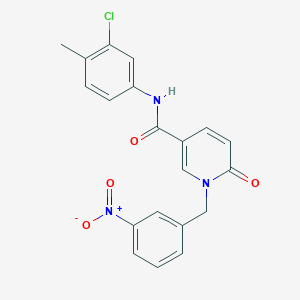 molecular formula C20H16ClN3O4 B2384453 N-(3-chloro-4-methylphenyl)-1-(3-nitrobenzyl)-6-oxo-1,6-dihydropyridine-3-carboxamide CAS No. 900010-21-1