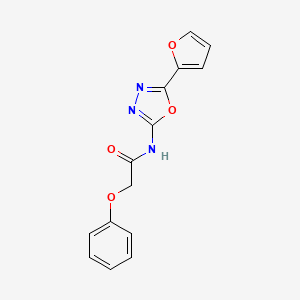 molecular formula C14H11N3O4 B2384454 N-(5-(呋喃-2-基)-1,3,4-恶二唑-2-基)-2-苯氧基乙酰胺 CAS No. 851095-61-9