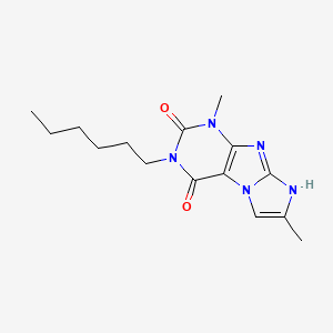 molecular formula C15H21N5O2 B2384455 3-hexyl-1,7-dimethyl-1H-imidazo[2,1-f]purine-2,4(3H,8H)-dione CAS No. 923367-90-2